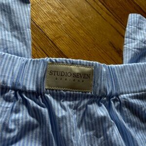 Studio Seven blue pinstripe pajama pants